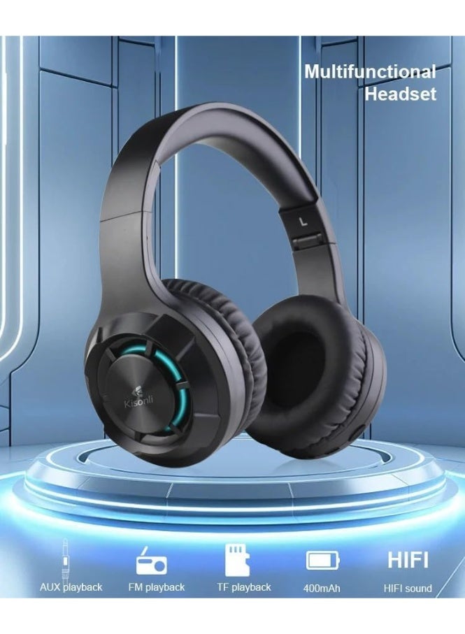 كيسونلي سماعة Kisonli A2 بلوتوث للألعاب مع إضاءة RGB - سوداء - Image 4