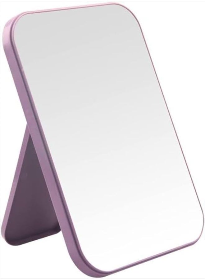 Generic Mirrors (Simple Folding Makeup Mirror 22 * 14cm with Tabletop and Portable 90°Adjustable Mirror, Portable Makeup Mirror for Travel, Shaving, Shaving, Purple)  - Image 1