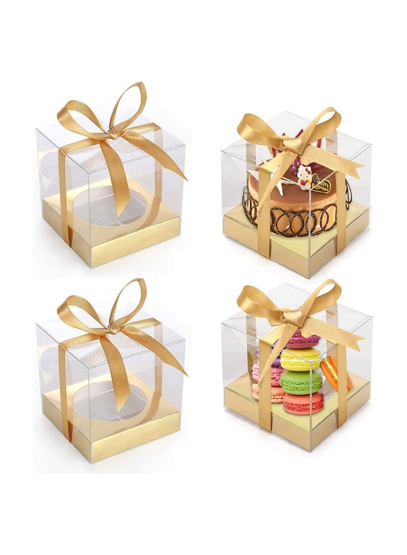 4x4x4cm Film Covered Clear Cube Wedding Favour Boxes PVC Transparent Cube Gift Boxes for Candy Chocolate 12PCS - Image 3