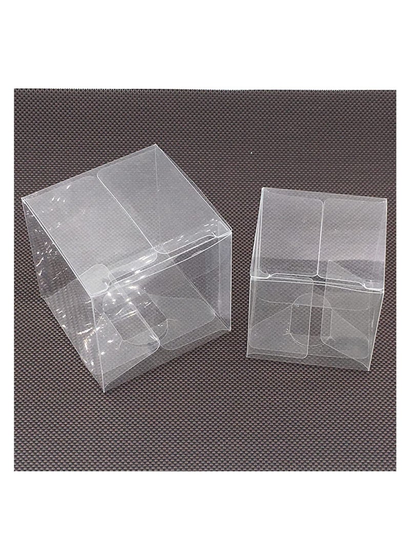 4x4x4cm Film Covered Clear Cube Wedding Favour Boxes PVC Transparent Cube Gift Boxes for Candy Chocolate 12PCS - Image 2