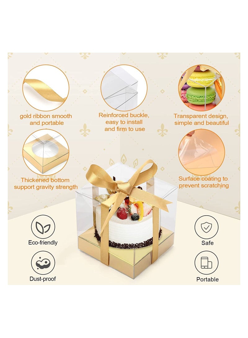 4x4x4cm Film Covered Clear Cube Wedding Favour Boxes PVC Transparent Cube Gift Boxes for Candy Chocolate 12PCS - Image 4