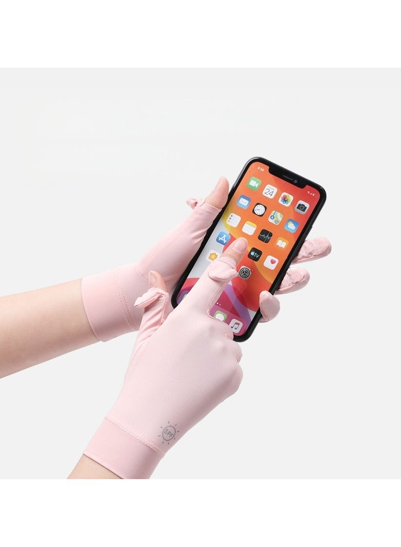 RTYY قفازات نسائية،قفاز سواقة،قلفزات سواقه،قفازات الحماية من الشمس،قفازات صيفية مضادة للانزلاق، مزودة بشاشة لمس كاملة الأصابع، مناسبة للقيادة في الصيف، وركوب السيارات، وصيد الأسماك، ولعب الجولف - Image 3