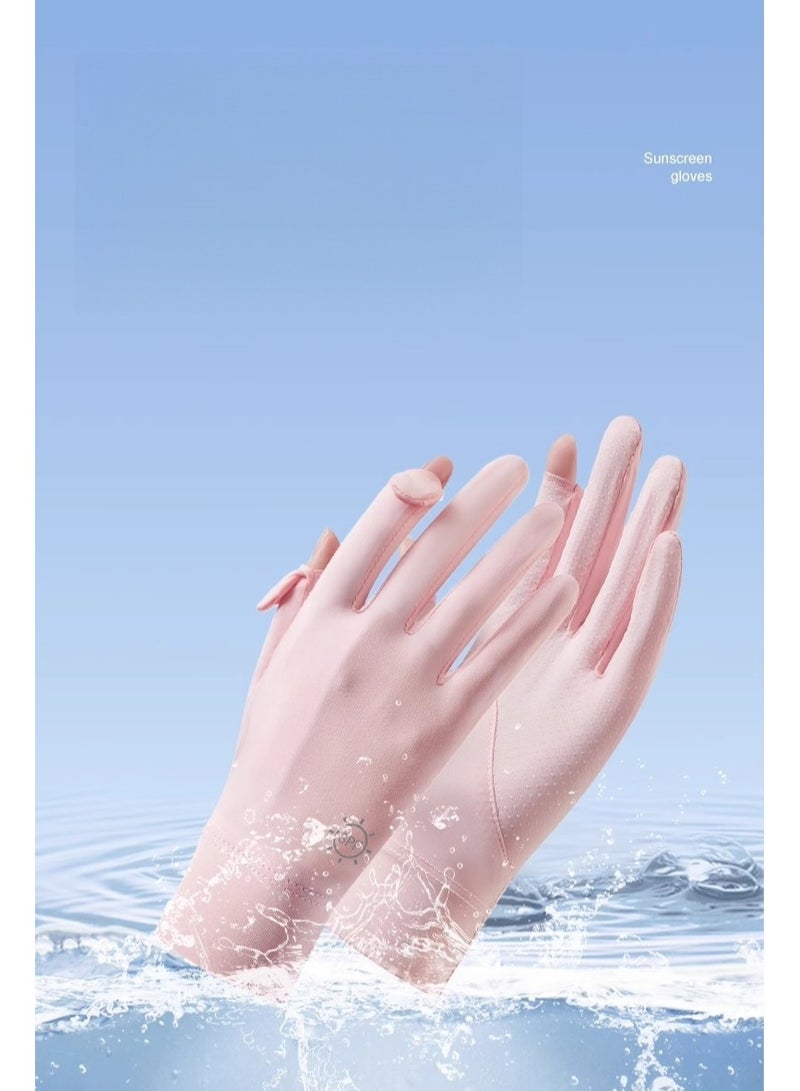 RTYY قفازات نسائية،قفاز سواقة،قلفزات سواقه،قفازات الحماية من الشمس،قفازات صيفية مضادة للانزلاق، مزودة بشاشة لمس كاملة الأصابع، مناسبة للقيادة في الصيف، وركوب السيارات، وصيد الأسماك، ولعب الجولف - Image 5