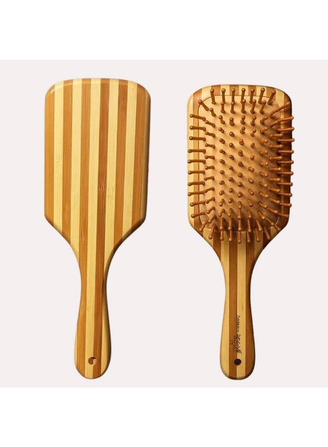 Abou Yousef Style Paddle Hair Brush – Large Size – Natural Bamboo Wood – Scalp Massage & Anti-Breakage. - Image 4
