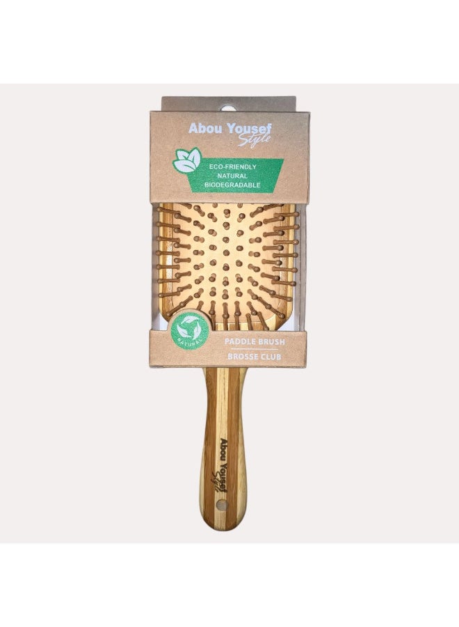 Abou Yousef Style Paddle Hair Brush – Large Size – Natural Bamboo Wood – Scalp Massage & Anti-Breakage. - Image 2