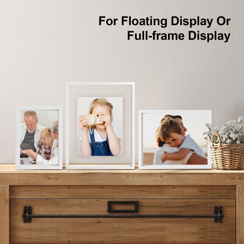egofine 9x12 إطارات عائمة مجموعة من إطار صورة مزدوج زجاجي مصنوع من الخشب الصلب عرض أي صورة حتى 9 × 12 - Image 3