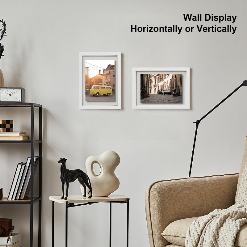 egofine 9x12 إطارات عائمة مجموعة من إطار صورة مزدوج زجاجي مصنوع من الخشب الصلب عرض أي صورة حتى 9 × 12 - Image 4