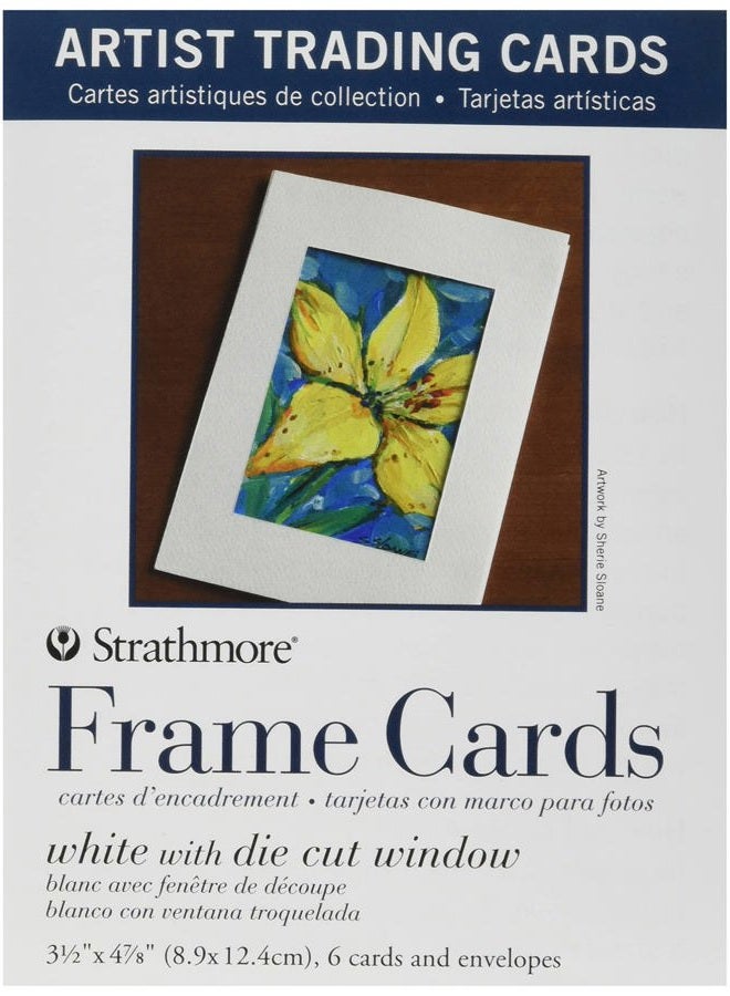 Artist Trading Card Frames, White Die-Cut Window, 3.5 X 4.875 inches, Package of 6 (105-912)