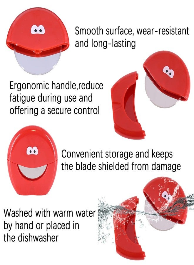 SCORYULE Pizza Cutter Wheel with Cover, Stainless Pizza Cutter, Sharp & Easy to clean, Dishwasher Safe for Kitchen(Red) - Image 3