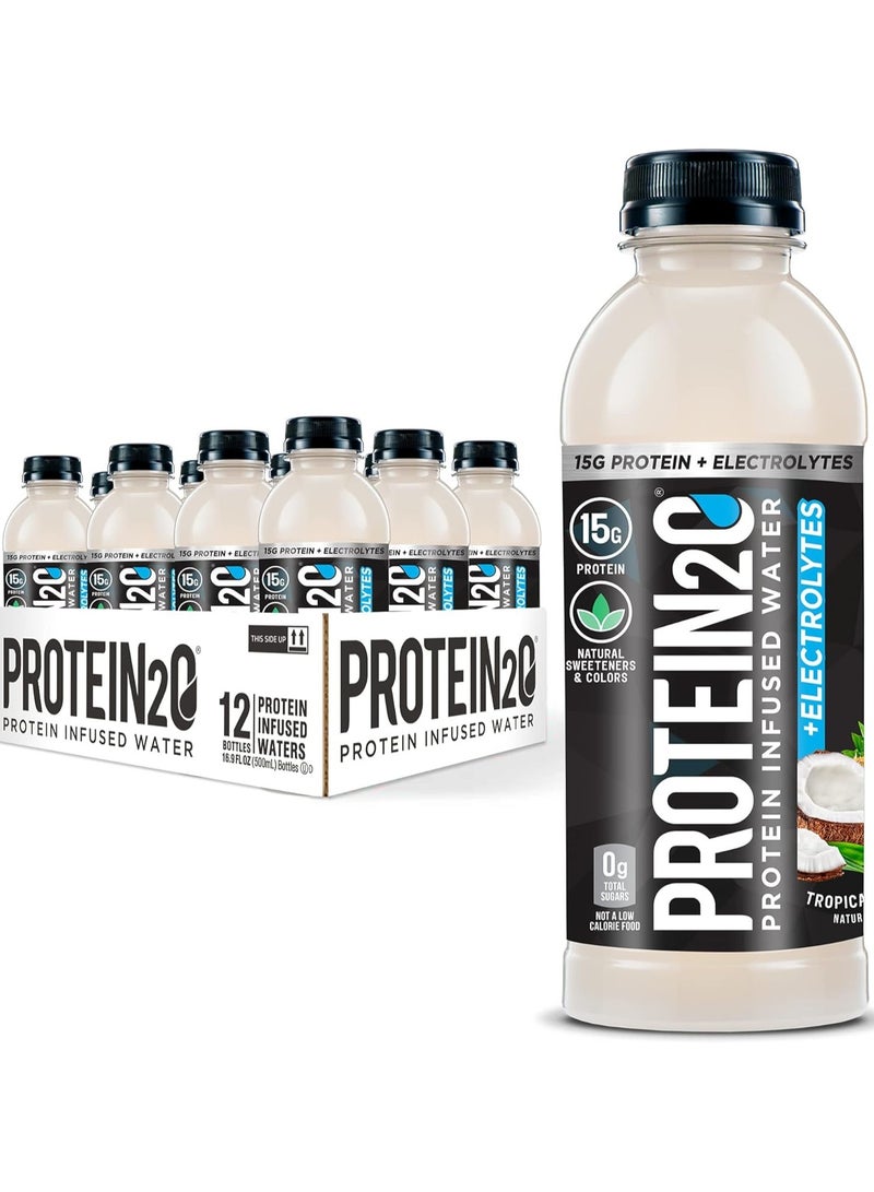 PROTEIN20 Protein20 Protein Infused Water + Electrolytes Tropical Coconut Flavor 500ml Pack of 12 - Image 1