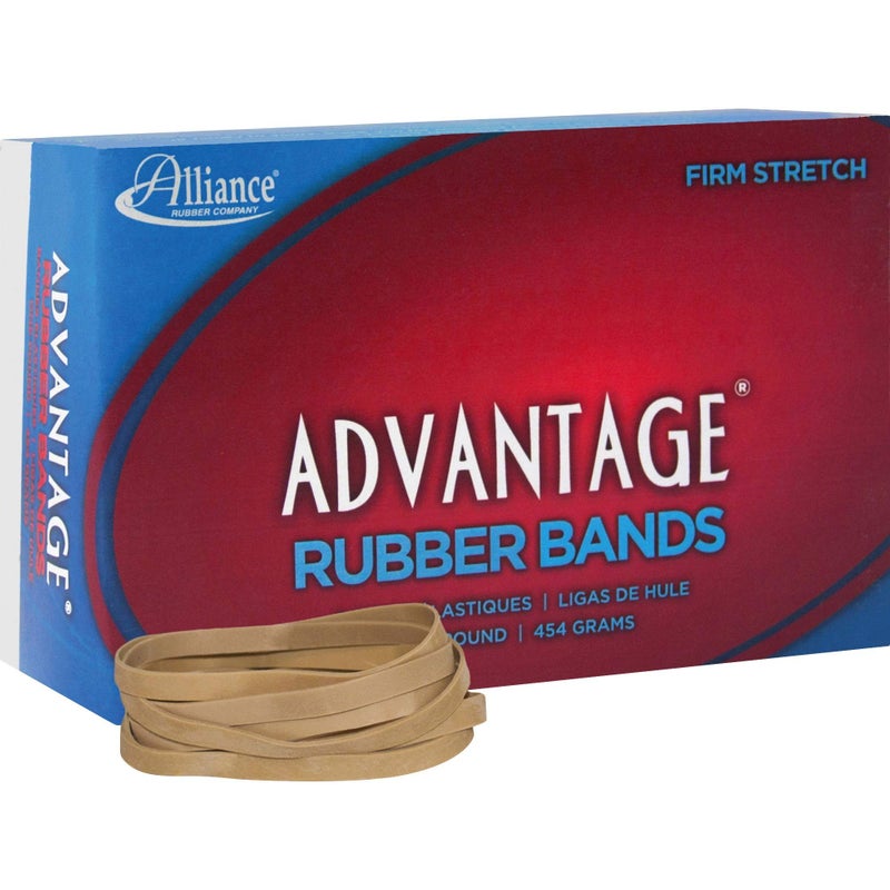Alliance Rubber Advantage Rubber Bands #64-1 Pound Box 26645, Tan - Image 1