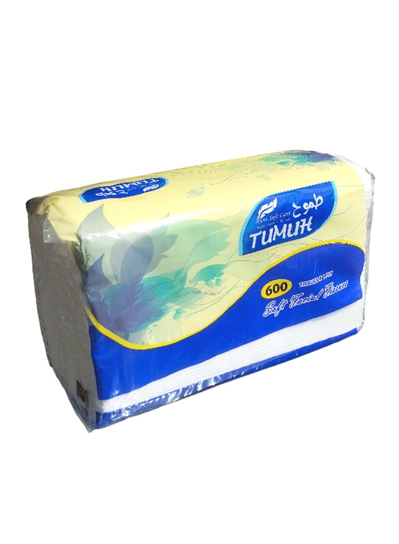 Tumuh 10 Pieces Tissues, 600 sheets Per Pack, Facial Tissue  - Image 2