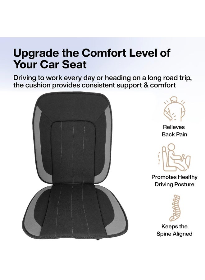 3XR Universal Car Seat Cushion with Back Support Full Back & Seat Cushion Pad Ergonomic Seat Support Cushion for Cars, Trucks and Buses Adjustable Elastic Strap and Clip Back Pain Relief and Posture Support Car Seat Cushion - Model 4905 - Image 4