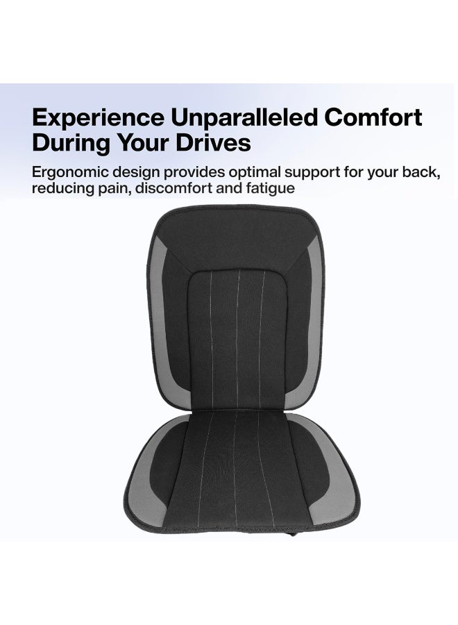 3XR Universal Car Seat Cushion with Back Support Full Back & Seat Cushion Pad Ergonomic Seat Support Cushion for Cars, Trucks and Buses Adjustable Elastic Strap and Clip Back Pain Relief and Posture Support Car Seat Cushion - Model 4905 - Image 5