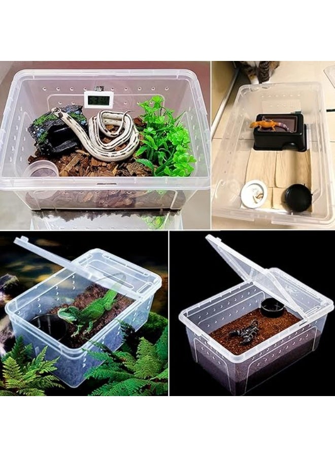 HUANXIN HOME 2PCS Small reptile breeding box, suitable for reptiles, small snakes, spiders, geckos, frogs, breeding boxes, breeding containers, reptile cans, glass containers - Image 1