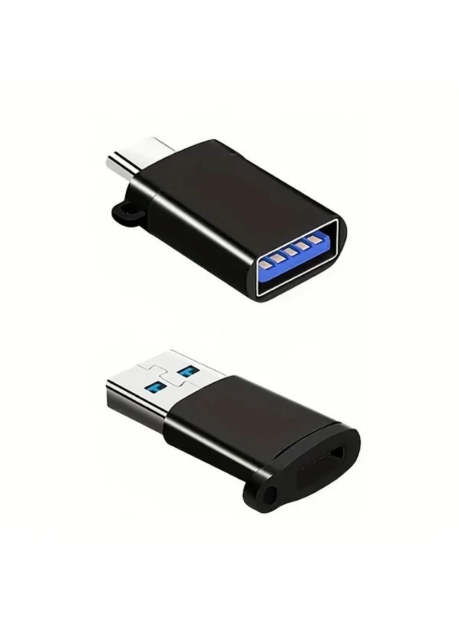 USB C to USB A Adapter 2PCS Fast Charging Data Transfer Converter ABS Material - Image 4