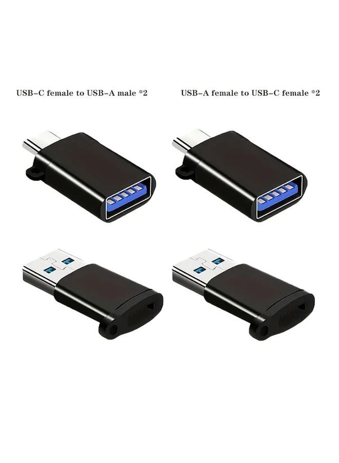 USB C to USB A Adapter 2PCS Fast Charging Data Transfer Converter ABS Material - Image 2