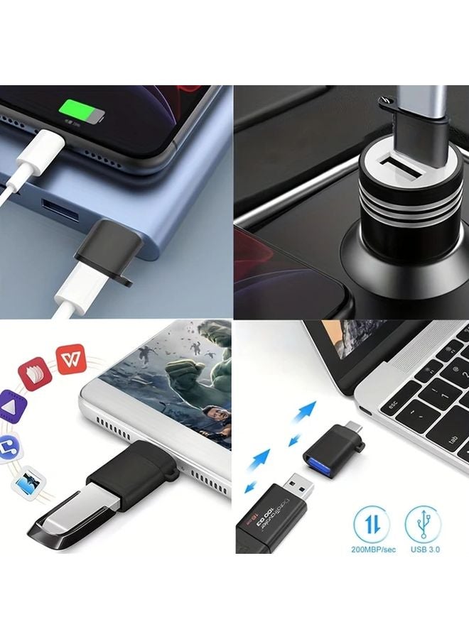 USB C to USB A Adapter 2PCS Fast Charging Data Transfer Converter ABS Material - Image 5
