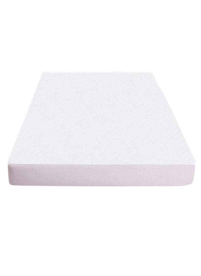 Blueberry Terry Waterproof Mattress Protector With Deep Pocket And All Around Elastics, 180X200+30cm, White - Image 1