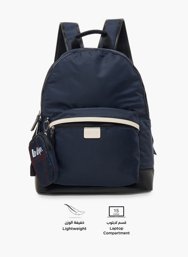 Lee Cooper Solid School Backpack and Zip Closure and Pouch - 31x15x41 cm - Image 4