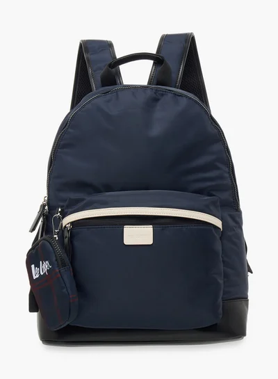 Lee Cooper Solid School Backpack and Zip Closure and Pouch - 31x15x41 cm
