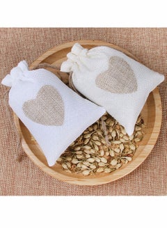 HomarKet 25-Piece Burlap Bags Drawstring Gift Bags with Heart Hessian Jute Jewelry Candy Pouches for Wedding Baby Shower Party Favors  - Image 4