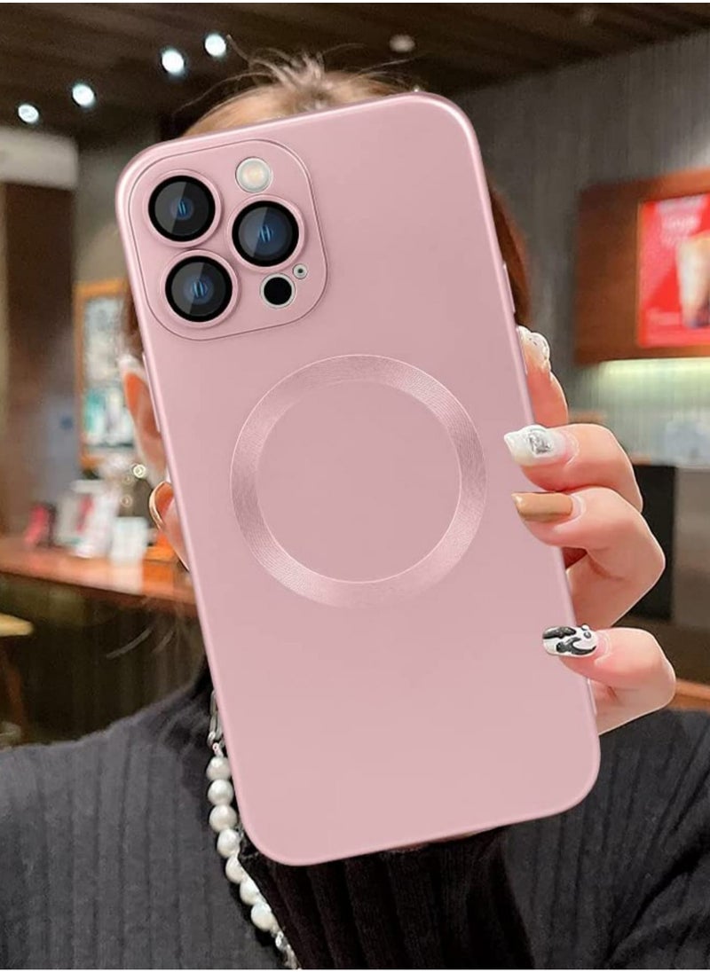 Digipace - Magnetic Case for iPhone 16promax,Hard Pc Back Soft Plating Frame Edge Slim Protective Phone Case (Pink) - Image 1