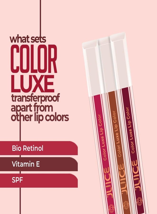 Juice Matte Luxe Lipstick - Vitamin E Enriched, Smudge-Free with Bio Retinol, Moisturizing Lock Technology, SPF 15, Long-Lasting Pack of 2 (Mocha Lust - M02 & Maroon Bliss - M08) - Image 3