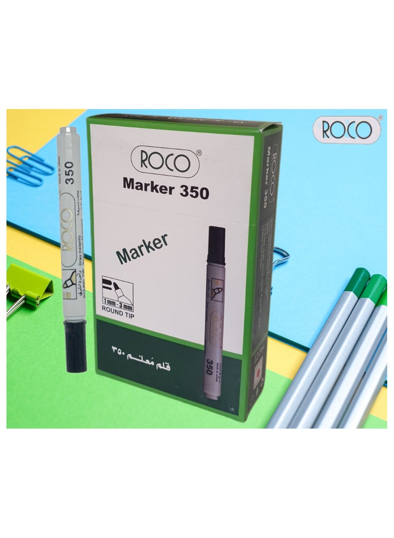 ROCO Box marker ROCO 350 Black Color Round Tip 1mm to 3mm RQ-29033  - Image 3