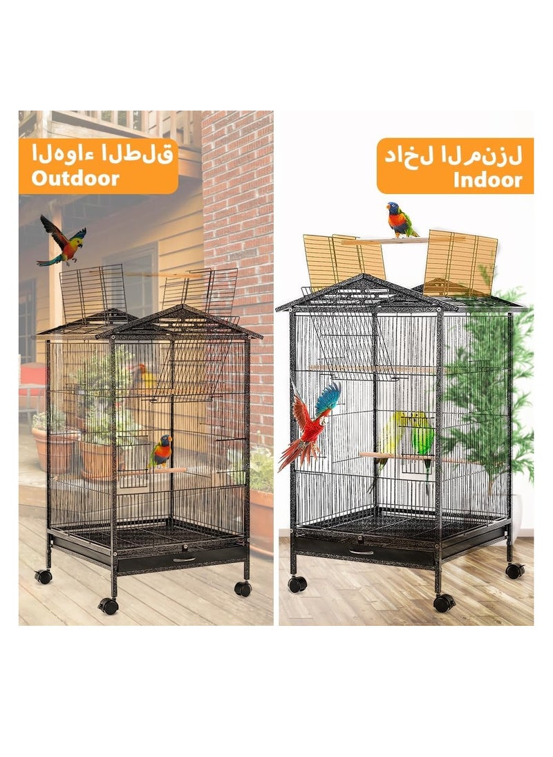 Bird Cage Large Parrot Birdcage Breeding Big Pigeon Villa Parakeet Macaw with Wheels Stand Perch for Small Medium Large Birds - pzsku/Z24673212D2A6B7FC49B3Z/45/_/1723000252/6aeeb5e6-4c8f-4eb8-903f-873d13d7c093