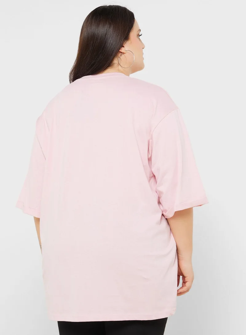 ديزني Minnie Plus Size Oversize Graphic T-Shirt