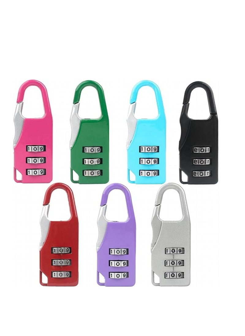Oasisgalore - 7-Pack Mini Password Lock 3 Digit Number Code Combination Padlocks for Gym and Backpack Padlock - Image 1
