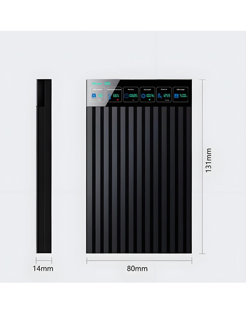 McDou Hard Drive Enclosure with Data Display, Transfer Alert, USB 3.0/3.1/3.2 to SATA III for 2.5 inch SSD/HDD 9.5mm/7mm External Hard Drive Enclosure, Compatible with Toshiba/Samsung/Microsoft,etc - Image 5