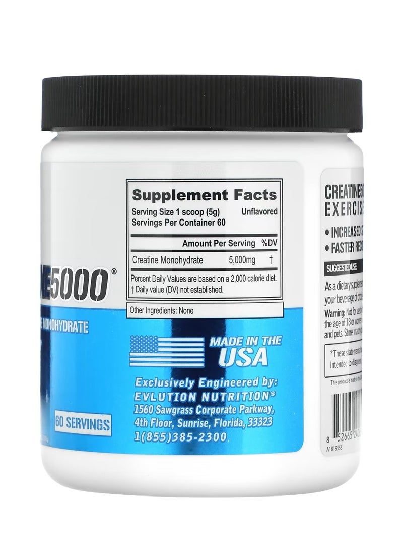 EVLUTION NUTRITION CREATINE5000 Unflavored 10.58 oz (300 g) - Image 2