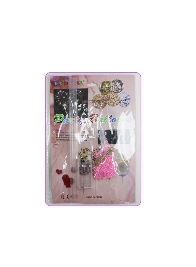 PARTY FUN BOBO BALLOON 20" PINK COLOR WITH LED+GLITTER 1SET/CARD  - Image 2