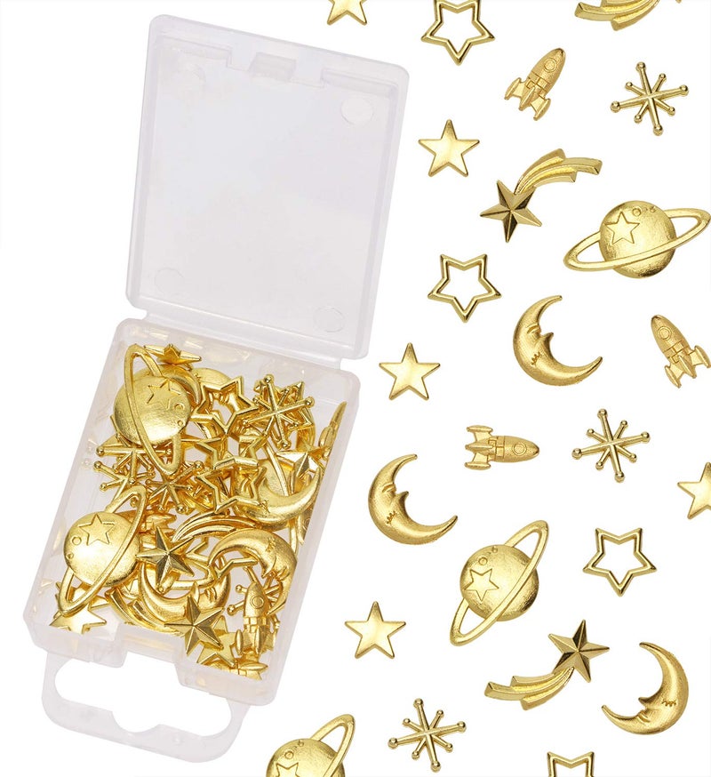 PENTA ANGEL Cosmos Themed Resin Fillers Charms Beads 42Pcs Star Moon Planet Filling Accessories for Epoxy Resin Craft Jewelry Making - Image 3