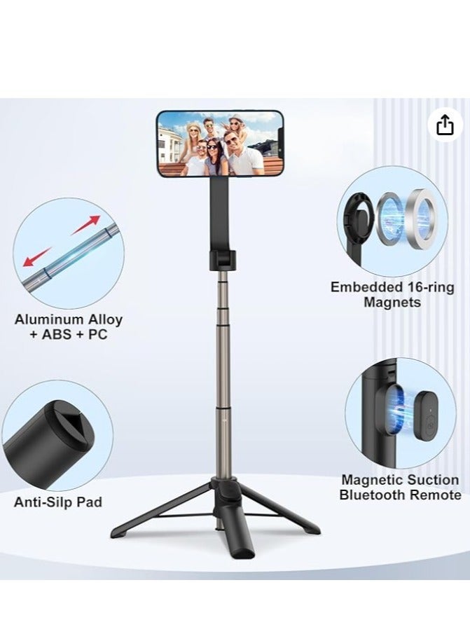 Magnetic Selfie Stick, 29 inch Extendable Cell Phone Tripod Stand with Remote for Vlogging - Image 2