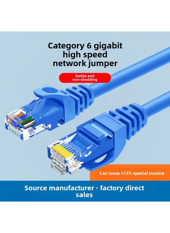 Generic Six Types Of Gigabit Network Cable Super 6 Types Of Finished Computer Indoor And Outdoor Network Jumper Broadband Line Finished 1m2m3m5m10m-Color:Blue-Line Length:2 M  - Image 1