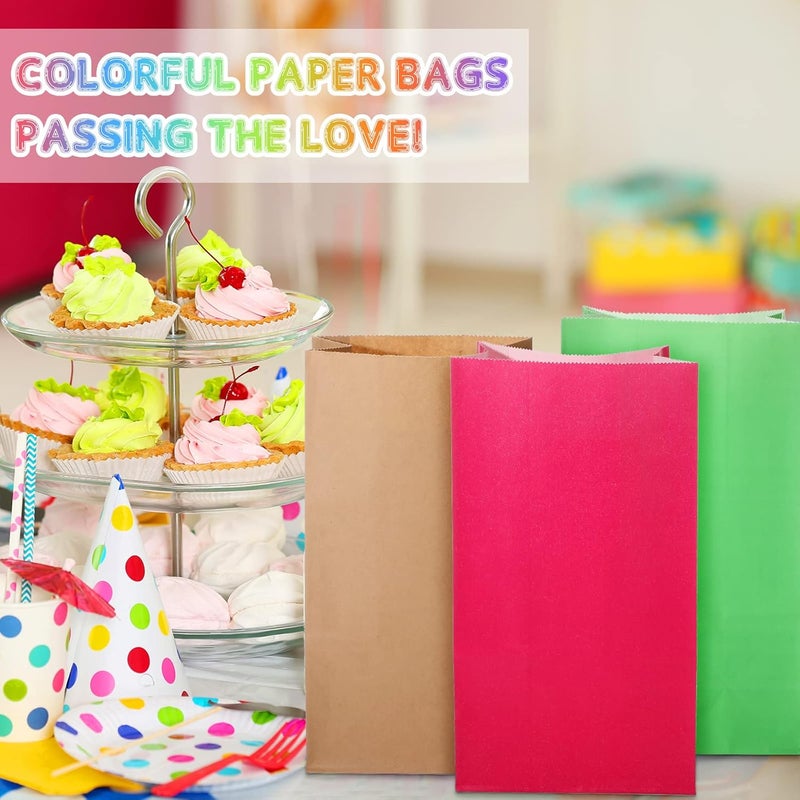 Zhehao 120 Pcs Solid Color Party Favor Wrapped Treat Bags 12 Colors Small Goodie Gift Paper Candy Bags for Birthday Baby Shower Wedding Crafts and Activities 51 x 31 x 94 Inch - Image 5