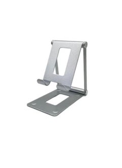 DIGI CORE Phone Stand Aluminum Mobile Stand Tablet Holder Phone Holder Flexible Foldable Cell Holder Adjustable Mobile Holder Compatible With All Mobile Phone Silver 