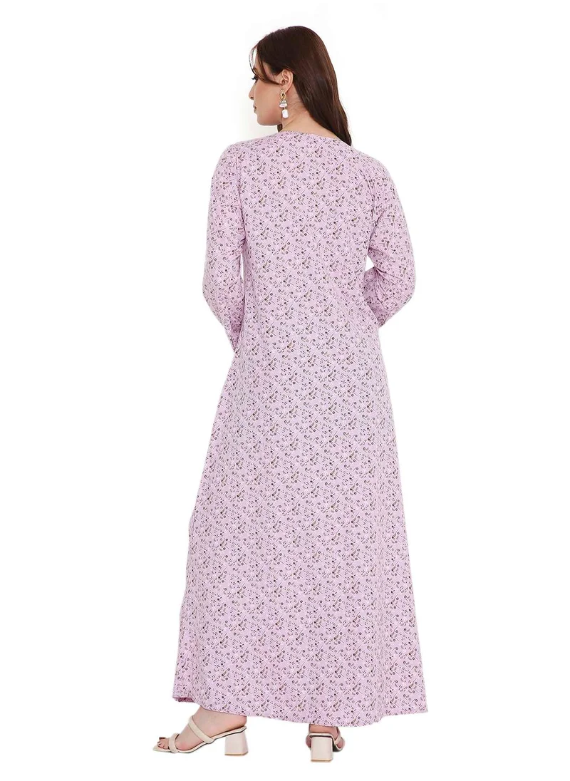هانا آند سارا elegant thread embroidery with tiny prints and buttoned styled arabic kaftan jalabiya dresses