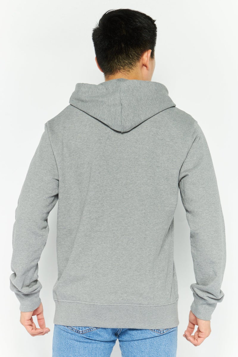 La Martina Men Hood With Drawstring  Brand Logo Long Sleeve Hoodies, Grey  - Image 4