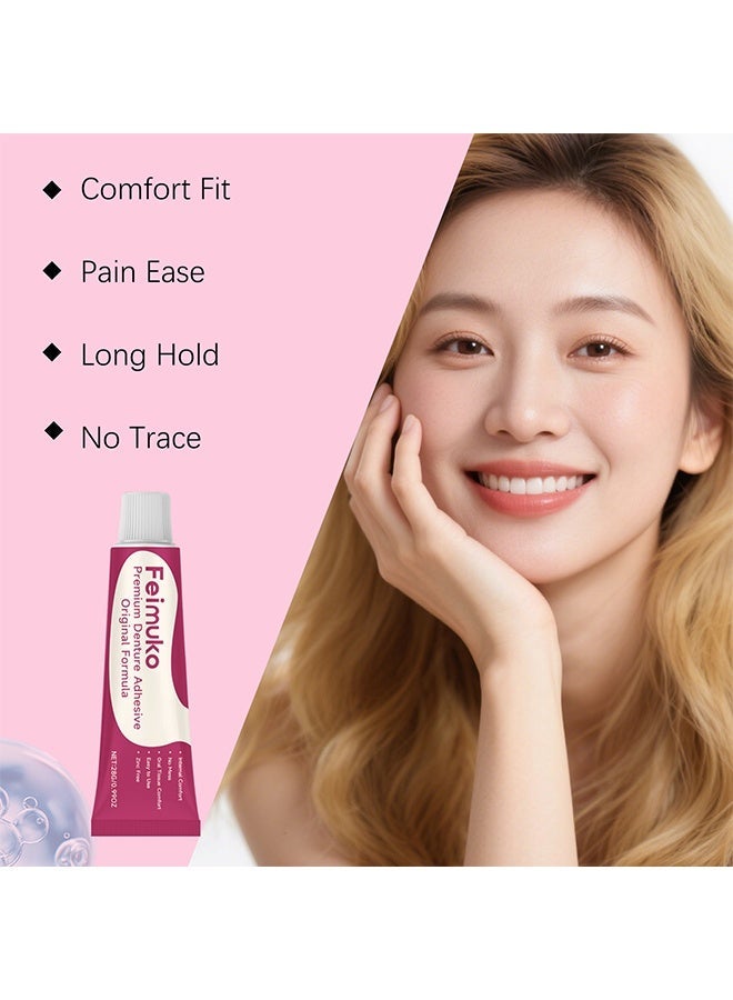 Feimuko Premium Denture Adhesive Original Formula 28g, Comfortable and Snug Fit, Permanent Shaping, Daily Teeth Care - Image 2