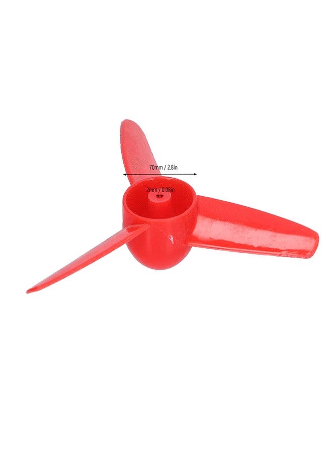 LiebeWH 10PCS 3 Blades Propeller with 2mm Shaft for RC Boats and DIY Airplane Models(Red) - Image 2