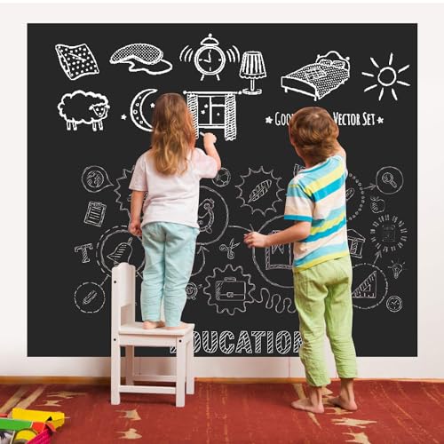 LIVECOOL Self Adhesive Contact Paper-Removable Chalk Wall Vinyl Sticker Blackboard Roll Wallpaper Decals DIY&Craft Wallpaper School,Office,Home with Free Broken MultiChlak(12 X48Inch) - Image 4