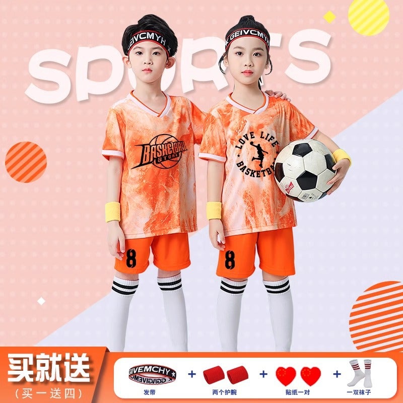 Children'S Football Training Clothes Kindergarten Baby Basketball Game Team Uniform Children'S Day Performance Sports Meeting Class Uniform Short-Sleeved - Image 3