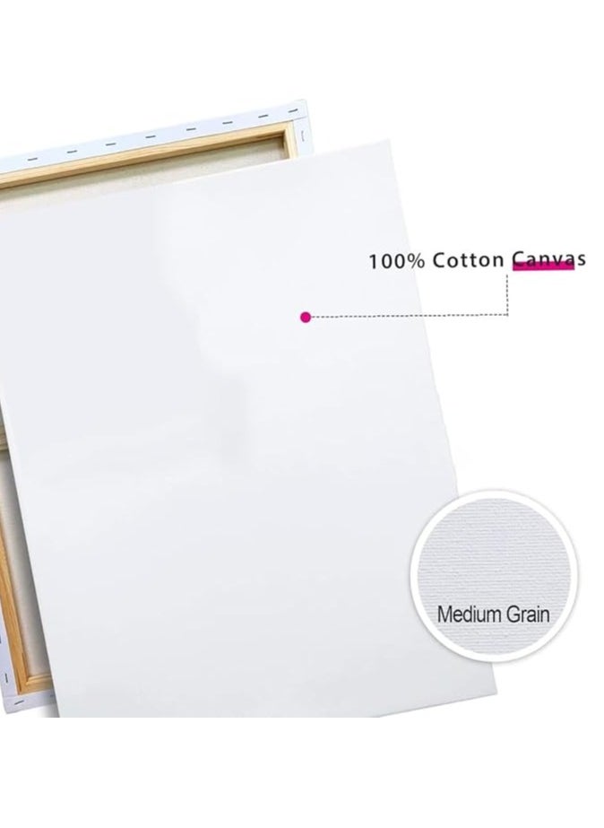 SUPER DEAL Stretched Canvas 60 X 90CM White Cotton Artist Canvas Boards for Painting Acrylic Pouring Oil Paint Dry & Wet Art Media  - Image 3