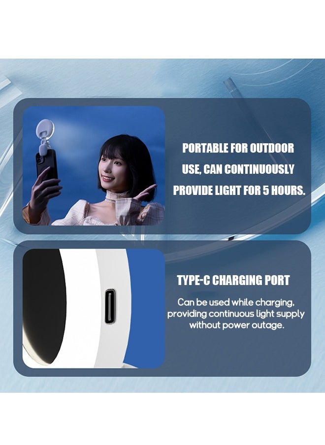 Beyond - LED Selfie Light Mirror, Selfie Light for iPhone with 3 Lights and Infinite Adjustment Modes, 200 mAh Phone Light Clip for Cell Phones,Laptop, TikTok, Makeup, Live Broadcast (white) - Image 1