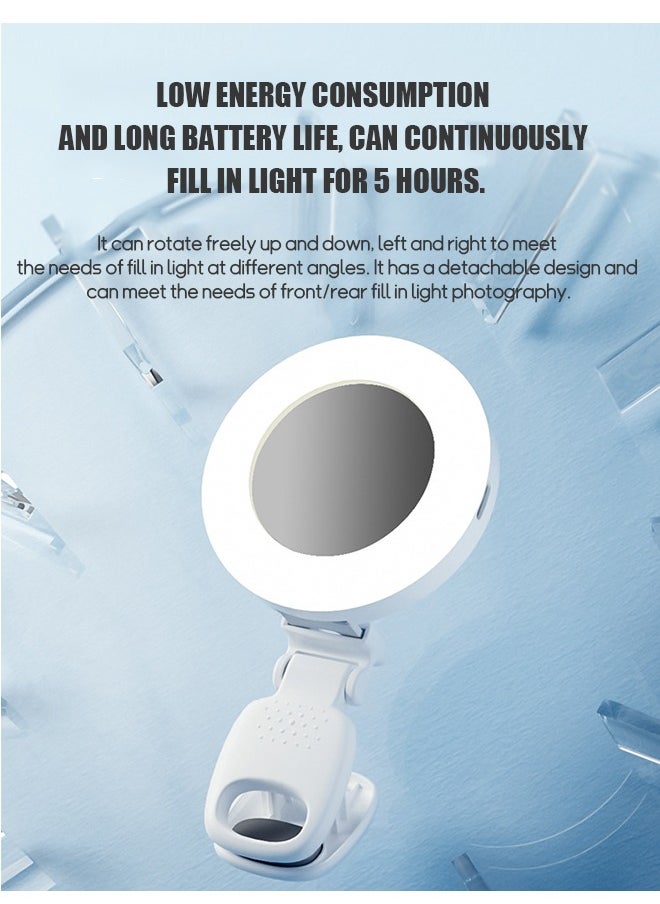 Beyond LED Selfie Light Mirror, Selfie Light for iPhone with 3 Lights and Infinite Adjustment Modes, 200 mAh Phone Light Clip for Cell Phones,Laptop, TikTok, Makeup, Live Broadcast (white)  - Image 3
