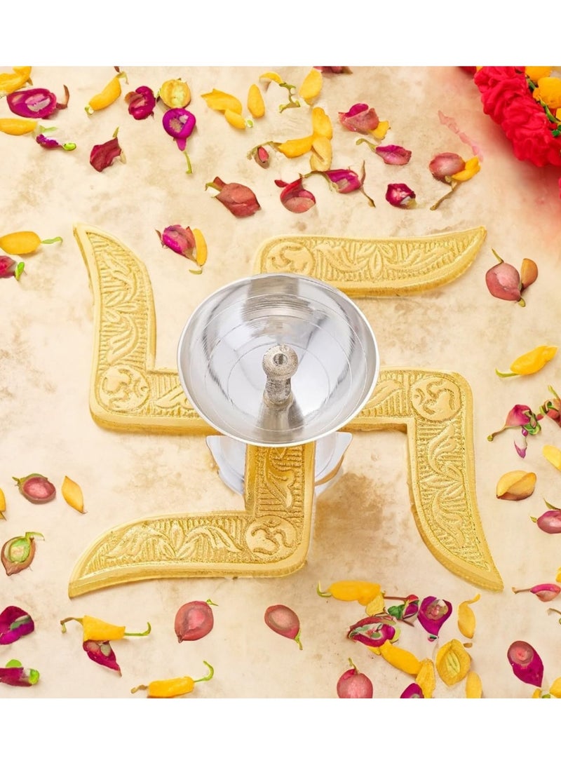 Shreeji Diya for Festival | Kuber Diya | Metal Diya | Brass Diya | Swastik Diya | Diwali Gift | Diya for Gift | Oil Lamp - Image 4